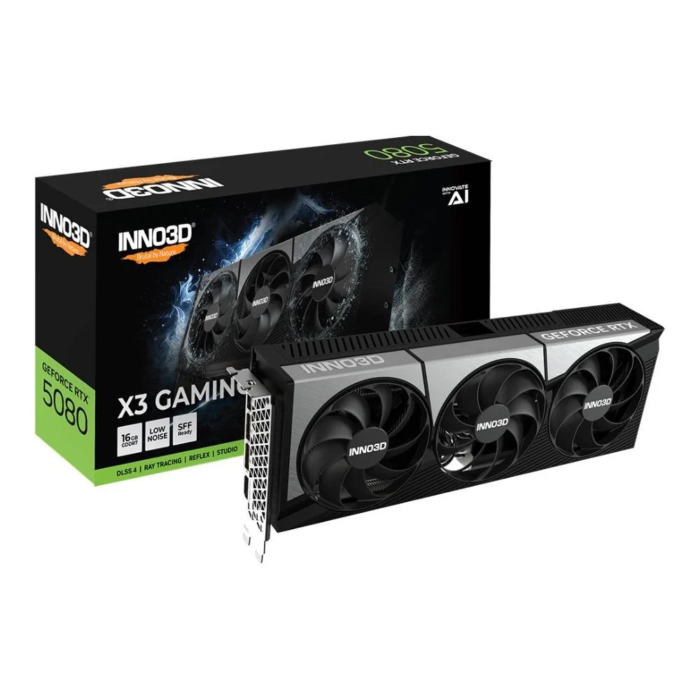 การ์ดจอ INNO3D GeForce RTX 5080 X3 Gaming OC 16GB GDDR7 256-bit