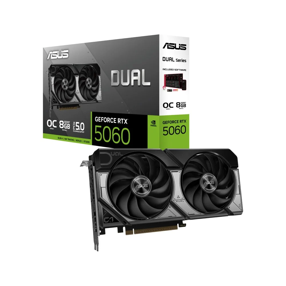 การ์ดจอ ASUS Dual GeForce RTX 5060 8GB GDDR7 OC Edition 128-bit