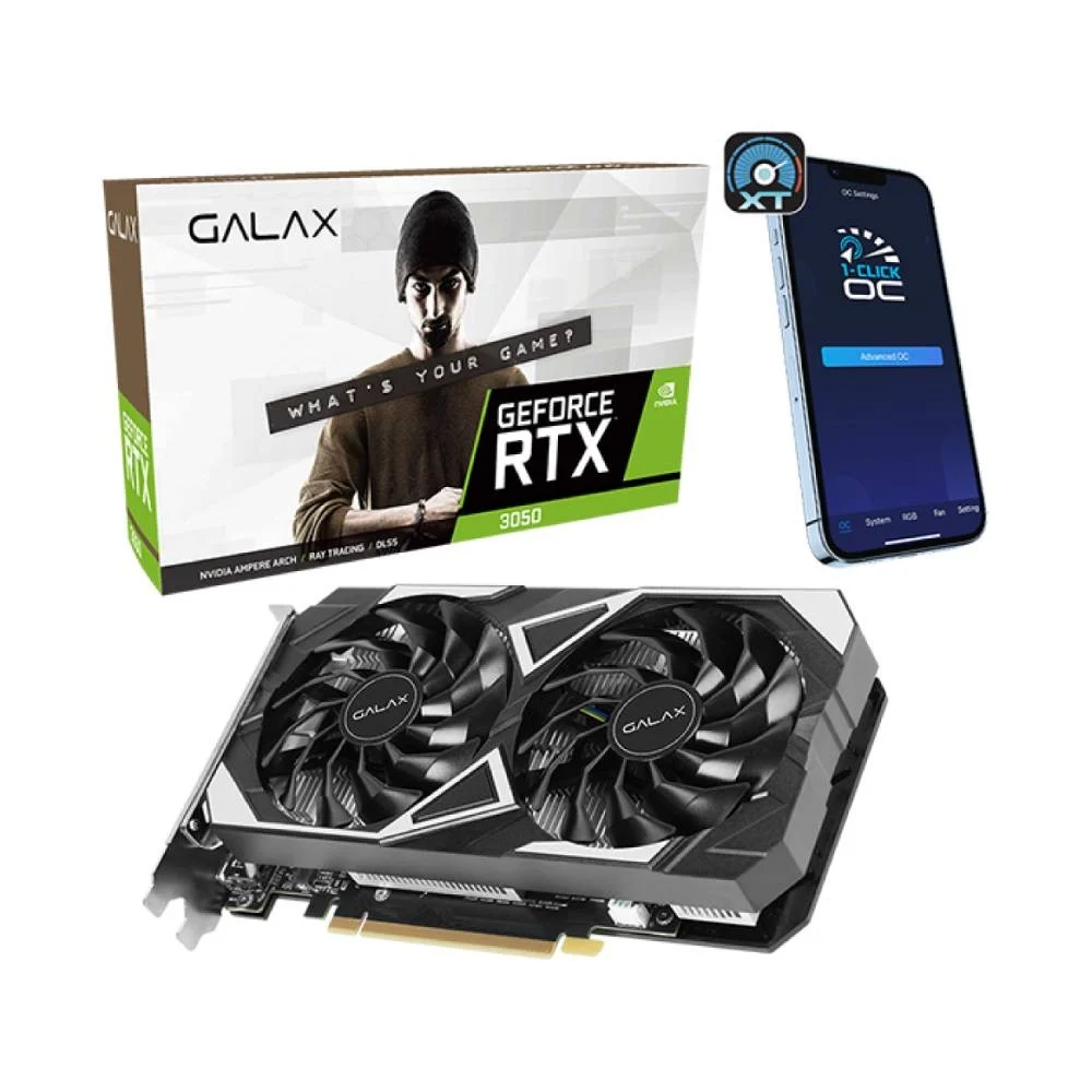 การ์ดจอ GALAX GeForce RTX 3050 6GB EX GDDR6 96-bit