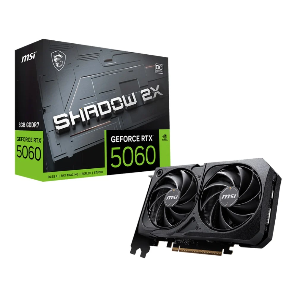 การ์ดจอ MSI GeForce RTX 5060 SHADOW 2X OC 8GB GDDR7 128-bit