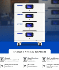 แบตเตอรี่เก็บพลังงานแบบเรียงซ้อนแรงดันสูงทั้งหมดในกองเดียวพร้อม20kwh แบตเตอรี่ Lifepo4ก้อน